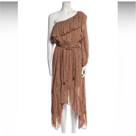 FARM Rio Beige Dots One Shoulder Dress
Size Small Midi - Picture 6 of 14